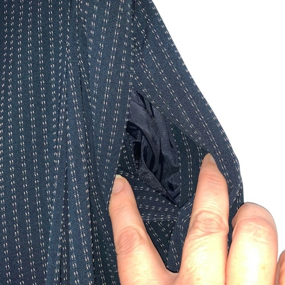 Liz Claiborne Collection - dress slacks, navy w/beige ticking, lined, size:12P - Picture 7 of 9